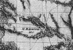 Жабокрич на карті Подольської губерні, 1840-і рр.